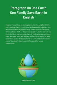 one earth one family one future essay in english