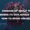Write a Passage of About 70 Words to Give Advice on How to Avoid Viruses